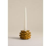 M&S Frill Ceramic Tealight Holder Ochre