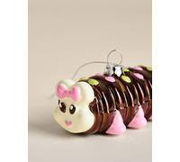M&S Glass Connie the Caterpillar Tree Decoration Brown Mix