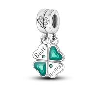M&S Graduation Love Luck Birthday Gift Celebration Charm Bead Pendant 925 Sterling Silver Compatible With Pandora Bracelet (Four Leaf Clover Friends)