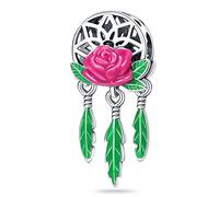 M&S Graduation Love Luck Birthday Gift Celebration Charm Bead Pendant 925 Sterling Silver Compatible With Pandora Bracelet (Roses Dreamcatcher)