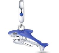 M&S Great White Shark Charm Bead Pendant, 925 Sterling Silver Dangle Charm, Compatible With Pandora & European Bracelet …
