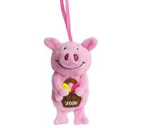 M&S Hanging Percy Pig Easter Decoration 2026, Soft Plush Figure with Applique Basket of Eggs