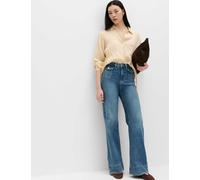 M&S High Waisted Patch Pocket Flared Jeans Medium Indigo