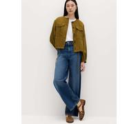 M&S High Waisted Two Tone Wide Leg Jeans Dark Indigo Mix