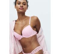 M&S Ida Lace Wired Push-Up Plunge Bra (A-E) Pink Sorbet