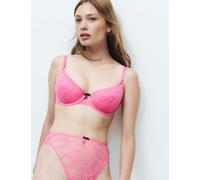 M&S Ida Lace Wired Scoop Demi Cup Bra A-E Medium Pink