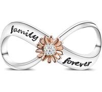 M&S Infinity Family Forever Charm Daisy Yellow Rose Gold Love Charm Bead Pendant, 925 Sterling Silver Dangle Charm, Compatible With Pandora & European Bracelet …