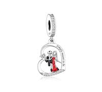 M&S Jack Sally Love Heart Charm Simply Meant To Be Wedding Engagement Charm Bead Pendant, 925 Sterling Silver Dangle Charm, Compatible With Pandora & European Bracelet …