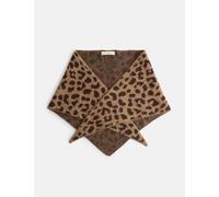 M&S Jacquard Animal Print Triangle Scarf Brown Mix