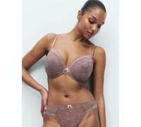 M&S Jasmine Lace Wired Plunge Bra F-H Praline