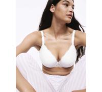 M&S Jasmine Lace Wired Plunge Bra F-H White