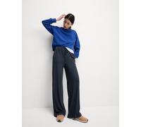 M&S Jersey Wide Leg Trousers Midnight Navy