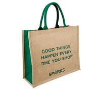 M&S JUTE Shopper Bag Marks & Spencer Shopping Sparks Make Good Things Happen