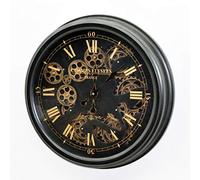 M S L Champs Elysees Gear Wall Clock, Black