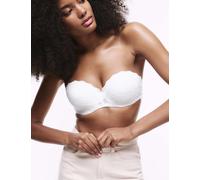 M&S Lace Wired Strapless Bandeau Bra A-E White
