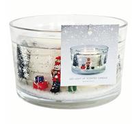M&S LED Light Up Winter Spice Scented Candle, 2 Wick, Christmas Scene, Winter Holiday Decor