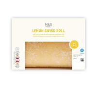 M&S Lemon Swiss Roll, Hand-Rolled Sponge with British Whipped Cream and Lemon Curd, 325g, Freezable
