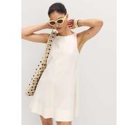 M&S Linen Rich Scoop Neck Mini Swing Dress Ivory