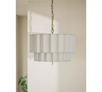 M&S Linen Scallop Fluted Pendant Light with Diffuser Natural