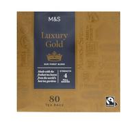 M&S Luxury Gold Tea Bags, Full Bodied Strength 4, Fairtrade, 80 Count Tea Bgas