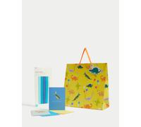 M&S male Dinosaurs Gift Wrap Set With Birthday Cards, Gift Bag & Tissue