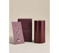 M&S Mandarin Clove & Cinnamon Pillar Candle with Star Pins Red Mix