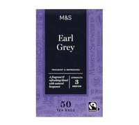 M&S Marks & Spencer Earl Grey Tea Bags, Medium Strength 3, Natural Bergamot, 50 Count, Fairtrade Pack of2X
