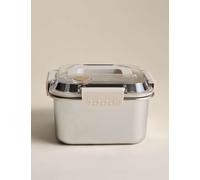 M&S Medium Stainless Steel Storage Container with Handle Cream
