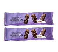 M&S Milk Chocolate Digestive Biscuit Bars, 8 Individually Wrapped Bars, 182g, 2 Pack, In Premier Life Store Box