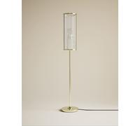 M&S Monroe Ribbed Glass Floor Lamp Antique Brass