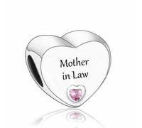 M&S Mother In Law Love Heart Charm Bead Pendant, 925 Sterling Silver Dangle Charm, Compatible With Pandora & European Bracelet …