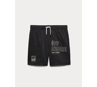 M&S Off Shore Graphic Swim Shorts (6-16 Yrs) Black