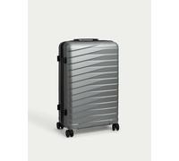 M&S Oslo 4 Wheel Hard Shell Medium Suitcase Silver Mix