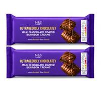 M&S Outrageously Chocolatey Milk Chocolate Bourbon Creams 191g Pack of 2 Premium British Biscuits