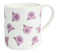 M&S Percy Pig Coffee Mug, White Ceramic with Pink Pig Pattern Design
