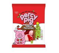 M&S Percy Pig Merry Percymas Christmas Edition Fruit Flavoured Gummy Sweets, Vegan, Made with Real Fruit Juice, Pink and Red, 170g, Pack of 2x