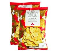 M&S Potato Crisps Hot Maple Pigs in Blankets Crisps, 150g, 2 Pack, British Hand Cooked, with Canadian Maple Syrup and Chilli