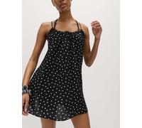 M&S Printed Tie Front Strappy Mini Slip Dress White Mix