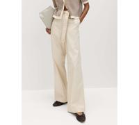 M&S Pure Cotton Belted Straight Leg Trousers Calico
