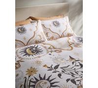 M&S Pure Cotton Celestial Print Bedding Set Natural Mix