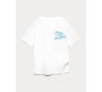 M&S Pure Cotton DJ Cat Graphic T-Shirt (6-16 Yrs) White