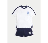 M&S Pure Cotton FA© England Pyjamas (6-16 Yrs) White