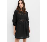 M&S Pure Cotton Lace Mini Waisted Dress Black