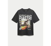 M&S Pure Cotton McLaren™ F1 Team Oscar Piastri T-Shirt (2-16 Yrs) Black