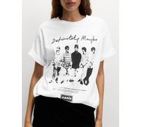 M&S Pure Cotton Oasis Graphic Oversized T-Shirt White Mix