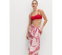 M&S Pure Cotton Printed Sarong Dark Red Mix