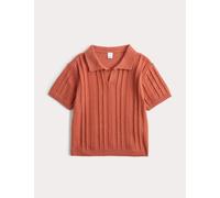 M&S Pure Cotton Ribbed Knitted Top (0-5 Yrs) Burnt Orange