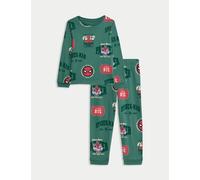 M&S Pure Cotton Spider-Man™ Pyjamas (1-8 Yrs) Light Green Mix