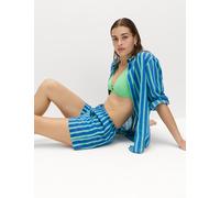 M&S Pure Cotton Striped Beach Shorts Blue Mix