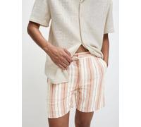 M&S Pure Cotton Striped Shorter Shorts Burnt Sienna